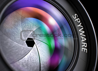 Spyware Concept on Photographic Lens.