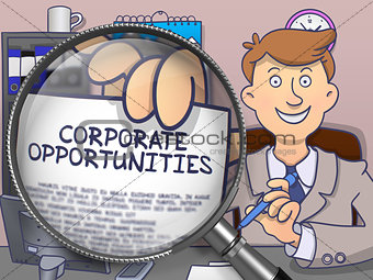 Corporate Opportunities through Magnifier. Doodle Style.