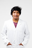 South American man on a white coat