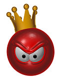 evil red king smiley - 3d illustration