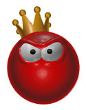 evil red king smiley - 3d illustration