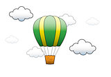 Vector Bright Hot Air Balloon flying in the sky