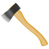 Photorealistic ax with wooden handle