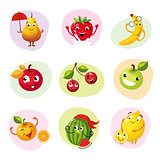 Funny Fruit Caracters Set