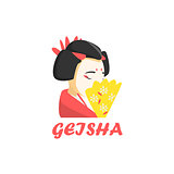 Geisha Cartoon Style Icon