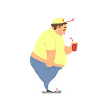 Fat Guy Drinking Soda