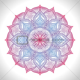 Color circular pattern. Round kaleidoscope of floral elements