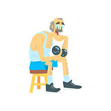 Old Man Training In Gym