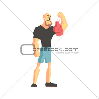 Man Buying A Pair Of Boxing Gloves