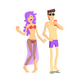 Couple In Bathing Suits Summer