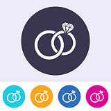 Vector wedding rings icon