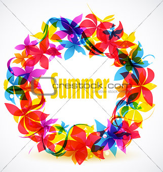 Vector abstract colorful flowers