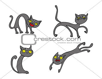 Halloween Cats vector pack