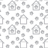 Home for pets seamless pattern.