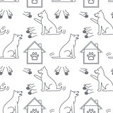 Good hands and home for dogs seamless pattern.