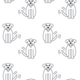 Happy St. Bernard dog seamless pattern.