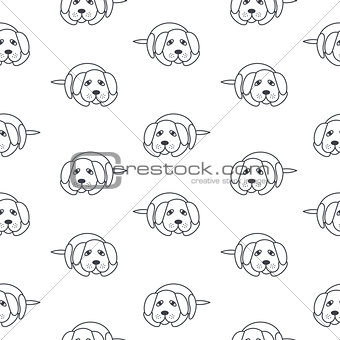 Poor lonely dogs seamless pattern.