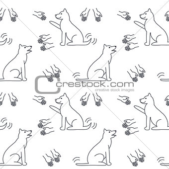 Good hands for dogs seamless pattern.