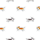 Happy running dogs seamless pattern.