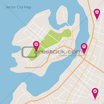 Vector island abstract map