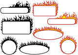 Set of Fire Banners