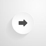 Vector white round button. Arrow icon