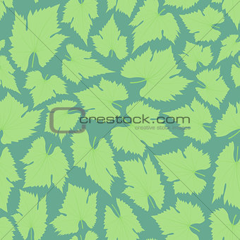 Green leaf. The boho style. Seamless pattern