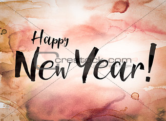 Happy New Year Concept Watercolor Theme
