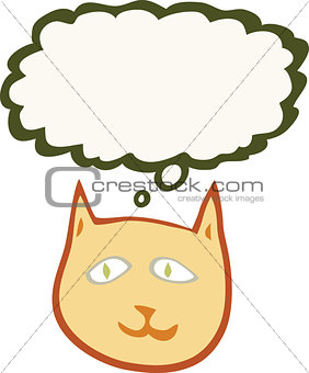 Cat with thought bubble illustration