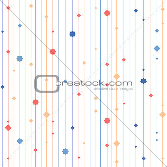 Vector seamless colorful pattern with lines and diamonds.