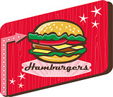 Retro 1950s Diner Hamburger Sign
