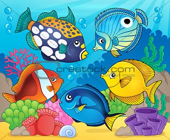 Coral reef fish theme image 8