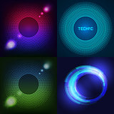Huge set of glowing rounds with glitter. Abstract colored shape for your business idea. Vector editable logo background illustration.