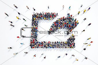 3D rendering of share people