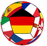 Ball with flag of German in the center