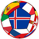 Ball with flag of Iceland in the center