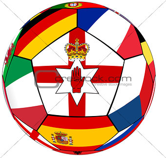 Ball with flag of  North Ireland in the center