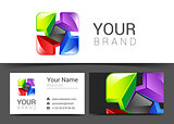 abstract decorative multicolor business card for your logo