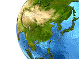Asian continent on Earth