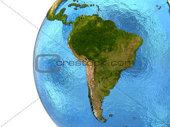 South American continent on Earth