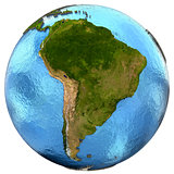 South American continent on Earth