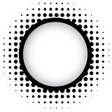 Halftone round frame with shadow