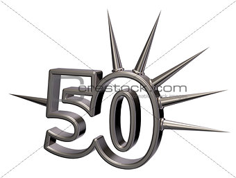 number fifty with prickles - 3d illustration