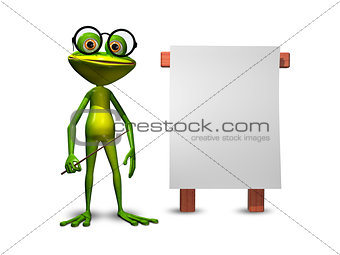 Frog with a pointer