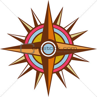 Vintage Compass Star Isolated Retro