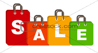 Sale Bag Concept of Discount. Vector Illustration