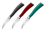 Knives for vegetables with handle in different color