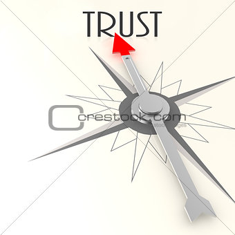 Compass with trust word