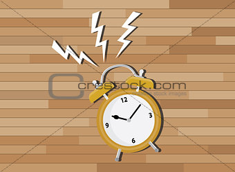 yellow clock deadline with wood background
