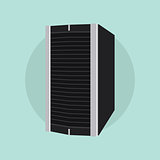 server isolated flat vector with green background